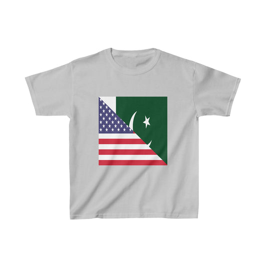 Kids Pakistani American Flag Pakistan USA T-Shirt | Unisex Tee Shirt