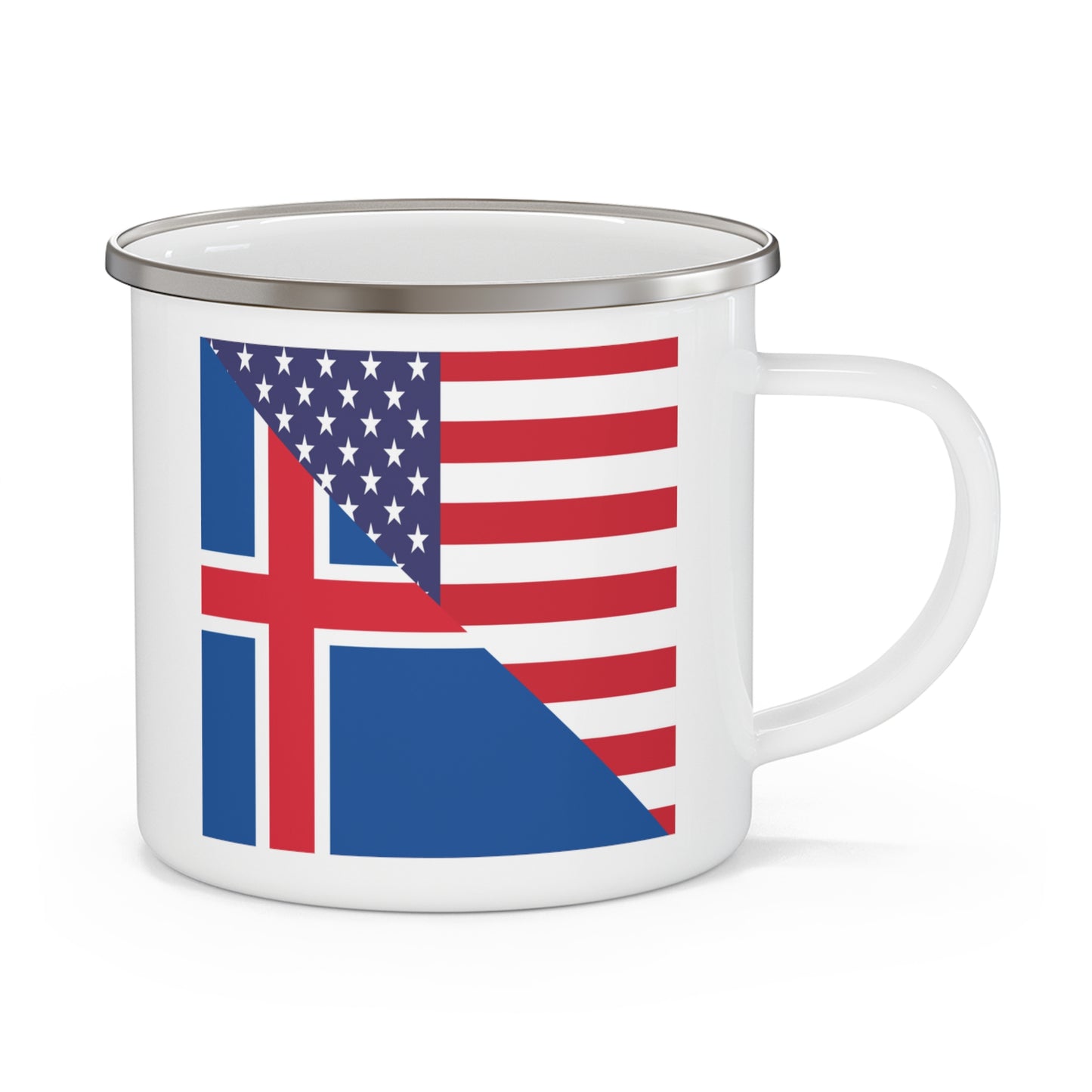 Iceland American Flag Icelander USA 12oz Enamel Mug