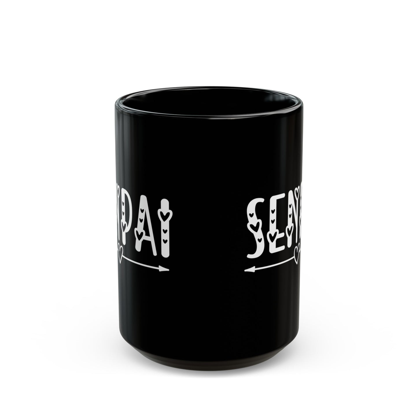 Senpai Hearts Anime Black Mug (11oz, 15oz)