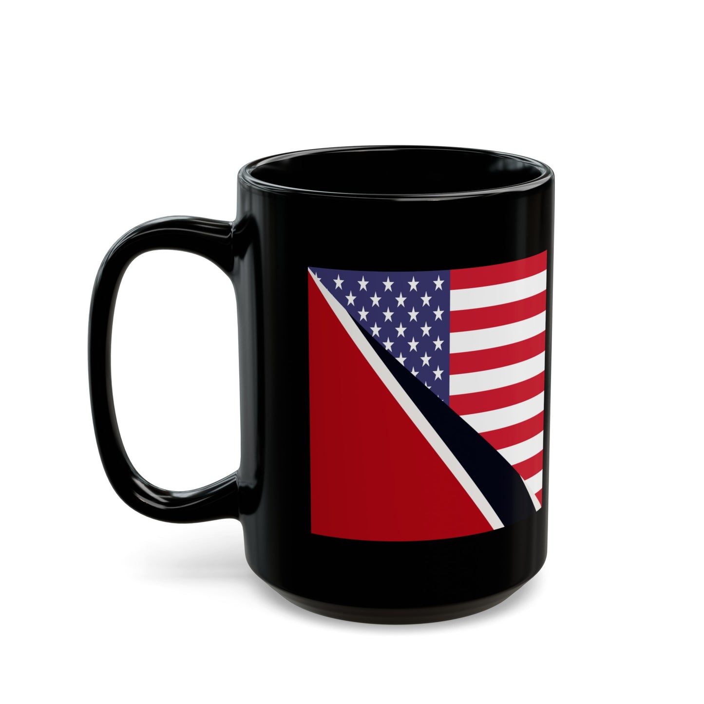 Trinidad American Flag Trini USA Black Mug (11oz, 15oz)