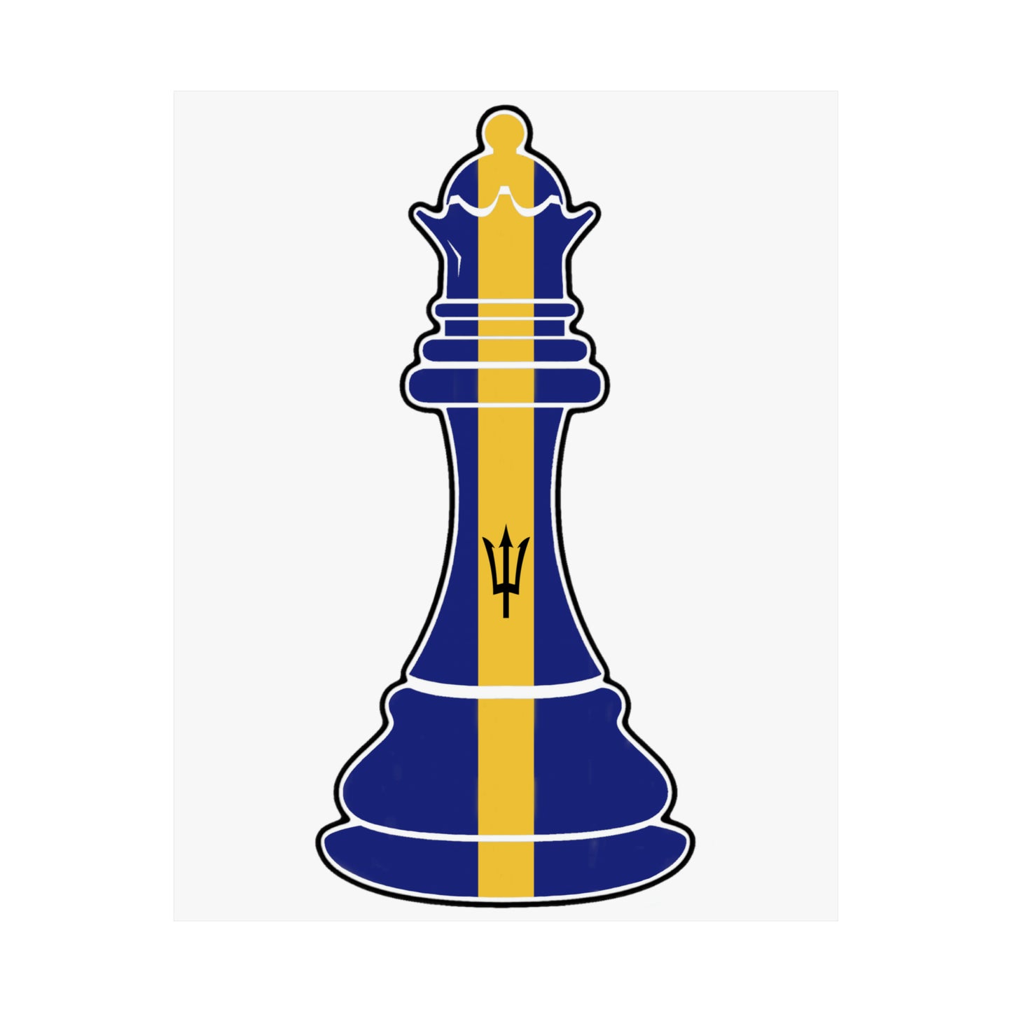 Bajan Queen Flag Chess Piece Barbados Premium Matte Poster