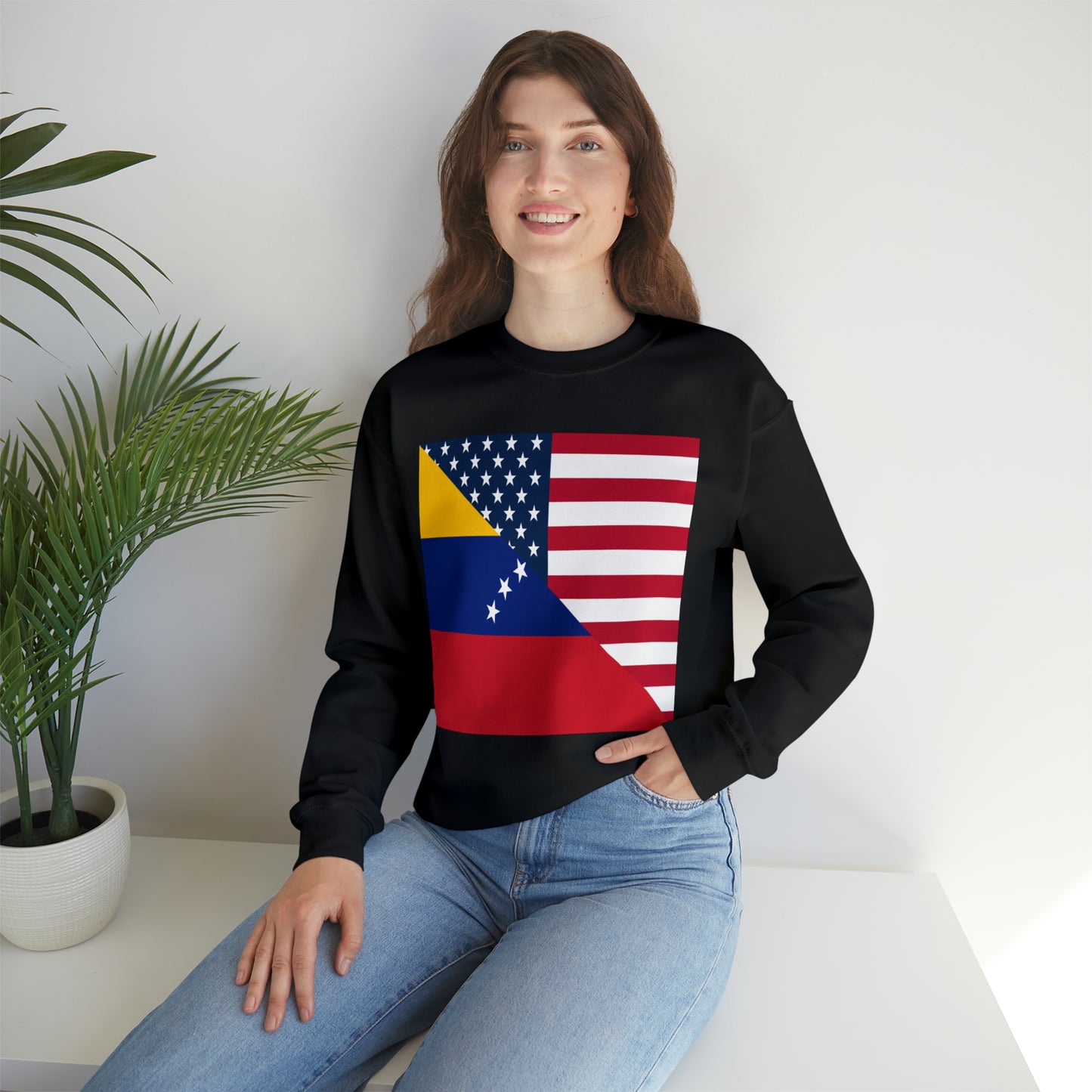 Venezuela American Flag Half Venezuelan USA Unisex Sweatshirt