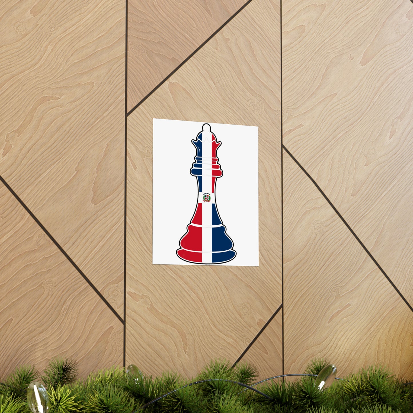 Dominican Republic Queen Flag Chess Piece DR Premium Matte Poster