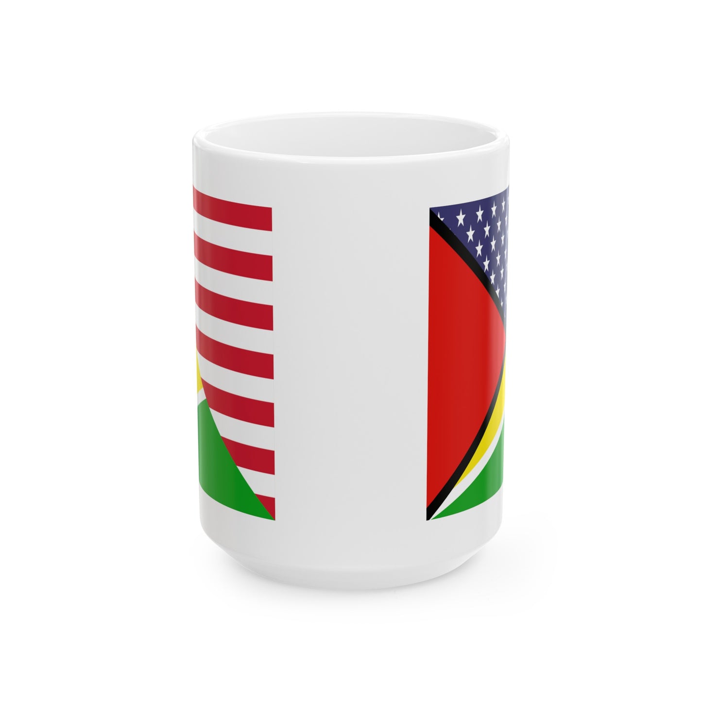 Guyana American Flag Half Guyanese USA Ceramic Mug 11oz, 15oz Cup