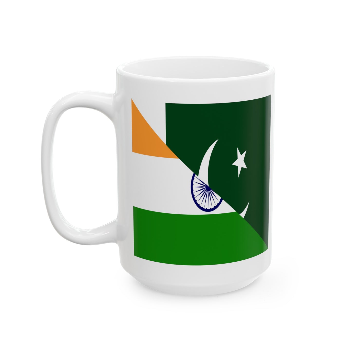 Pakistani Indian Flag Pakistan India Ceramic Mug 11oz, 15oz Cup