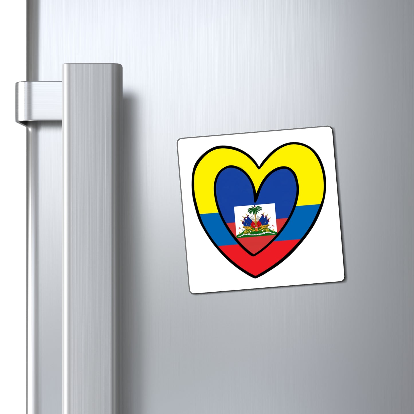 Colombian Haitian Flag Inner Heart Colombia Haiti  Magnet