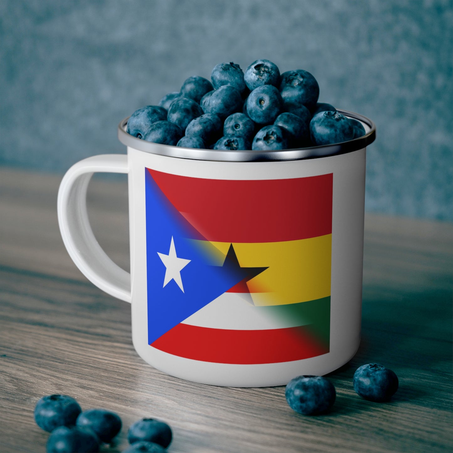 Puerto Rican Ghanaian Flag PR Ghana 12oz Enamel Mug