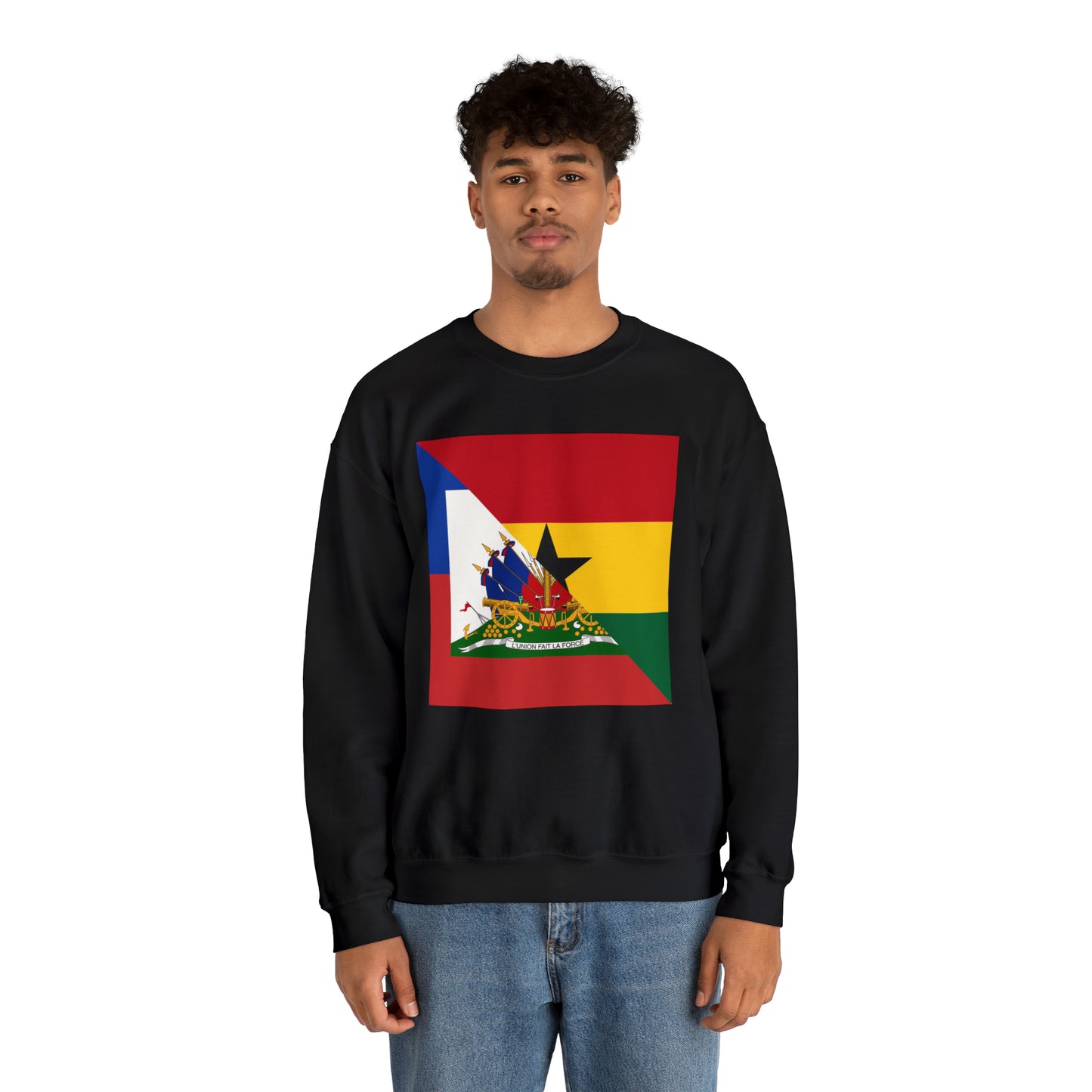 Haitian Ghanaian Flag | Half Haiti Ghana Unisex Sweatshirt