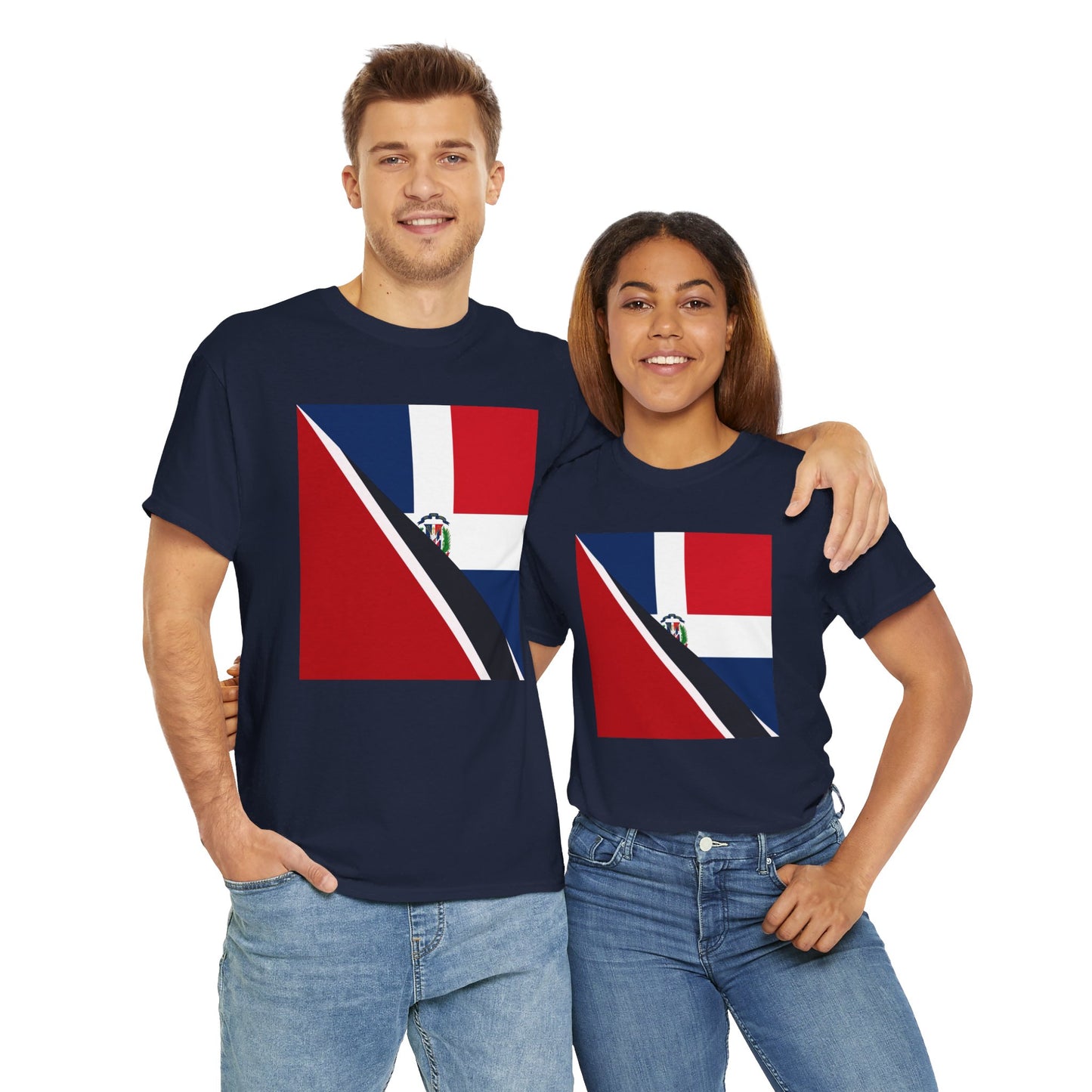 Dominican Trini Flag T-Shirt Unisex Republic Trinidad and Tobago Tee Shirt