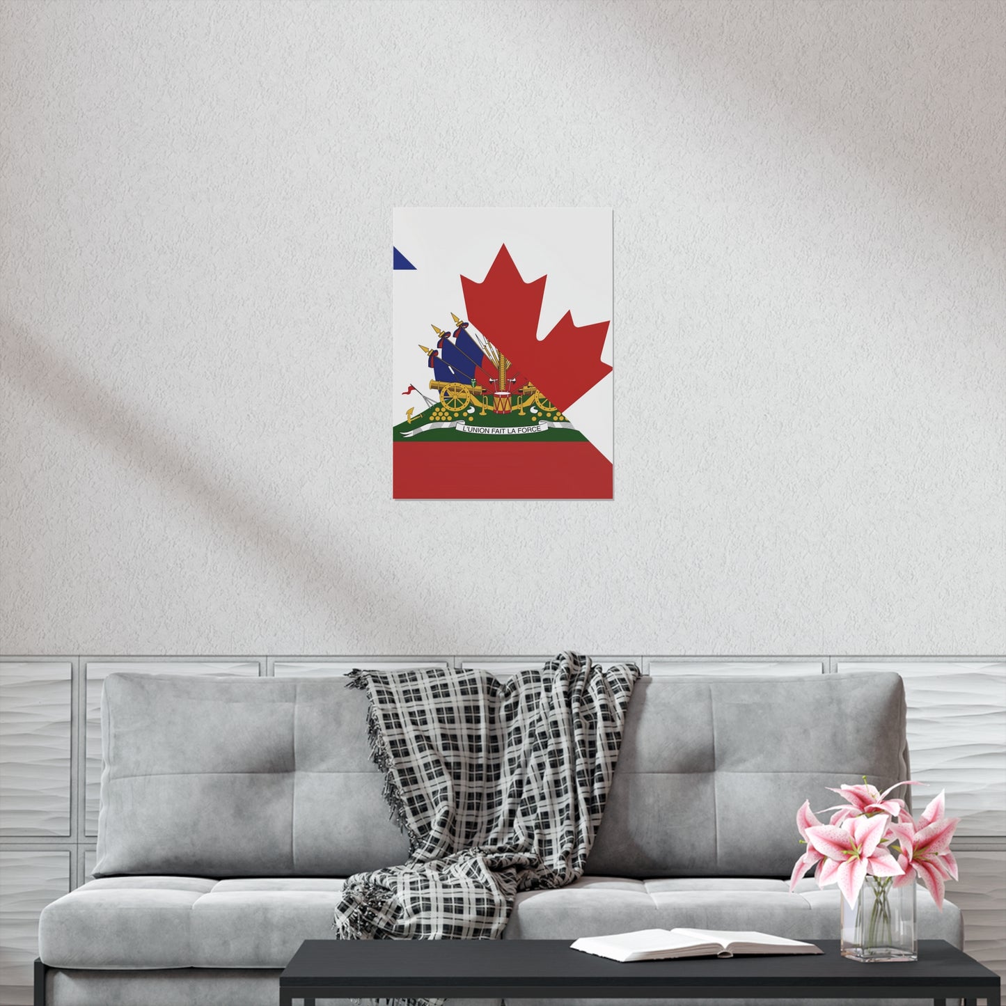 Haitian Canadian Flag | Half Haiti Canada Canadien Premium Matte Poster