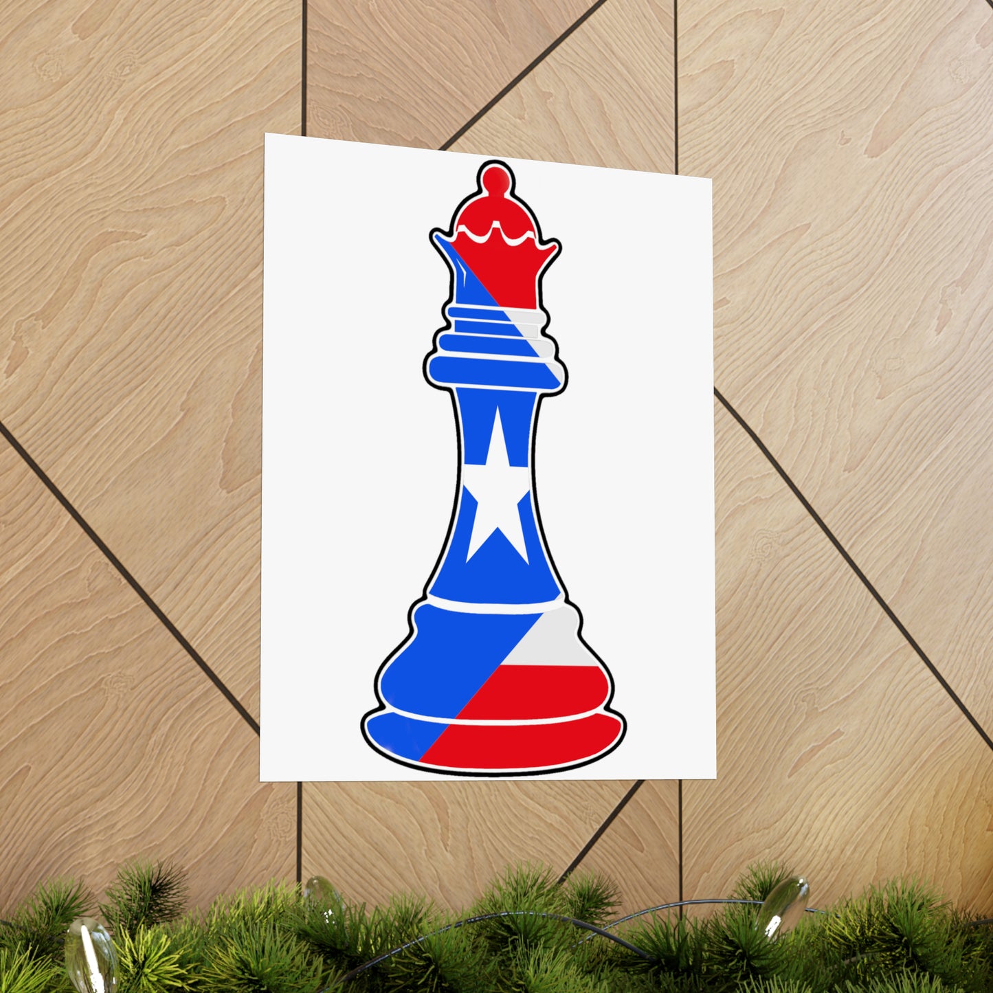 Puerto Rican Queen Flag Chess Piece Boricua Premium Matte Poster