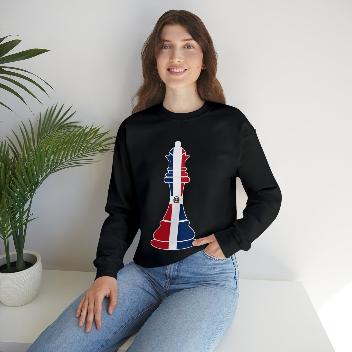 Dominican Republic Queen Flag Chess Piece DR Unisex Sweatshirt