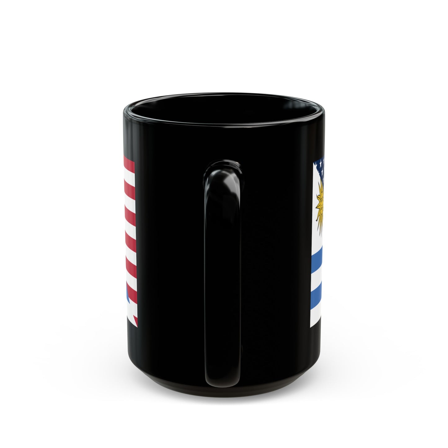 Uruguay American Flag Half Uruguayan USA Black Mug (11oz, 15oz)