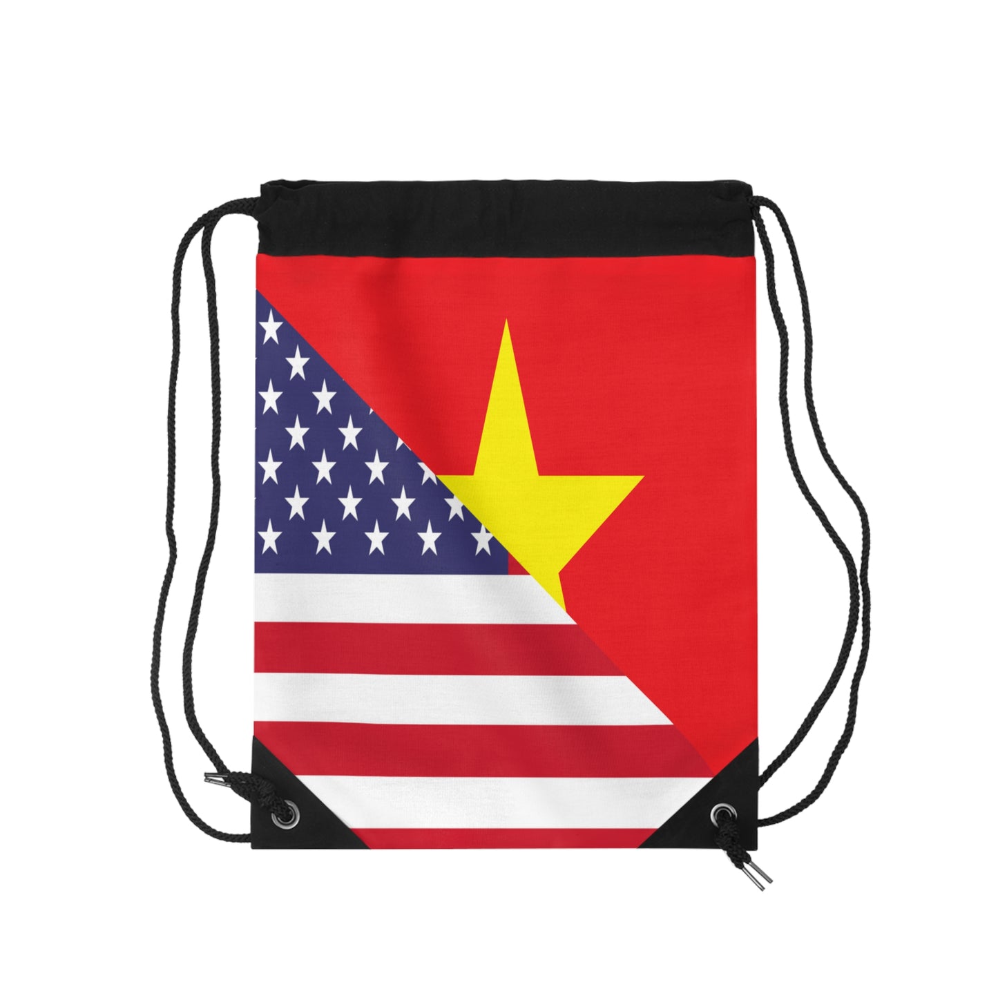 Vietnamese American Flag Half Vietnam USA Drawstring Bag