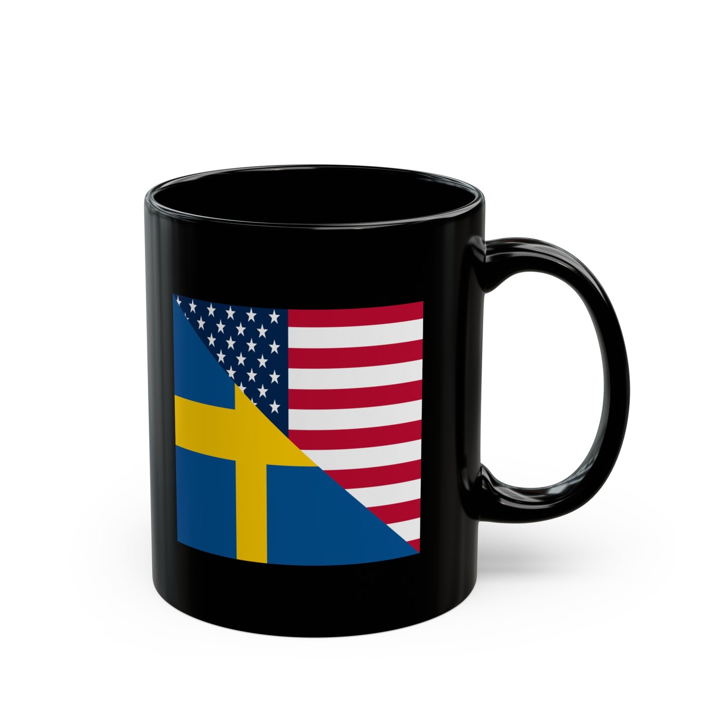 Swedish American Flag Sweden USA Black Mug (11oz, 15oz)