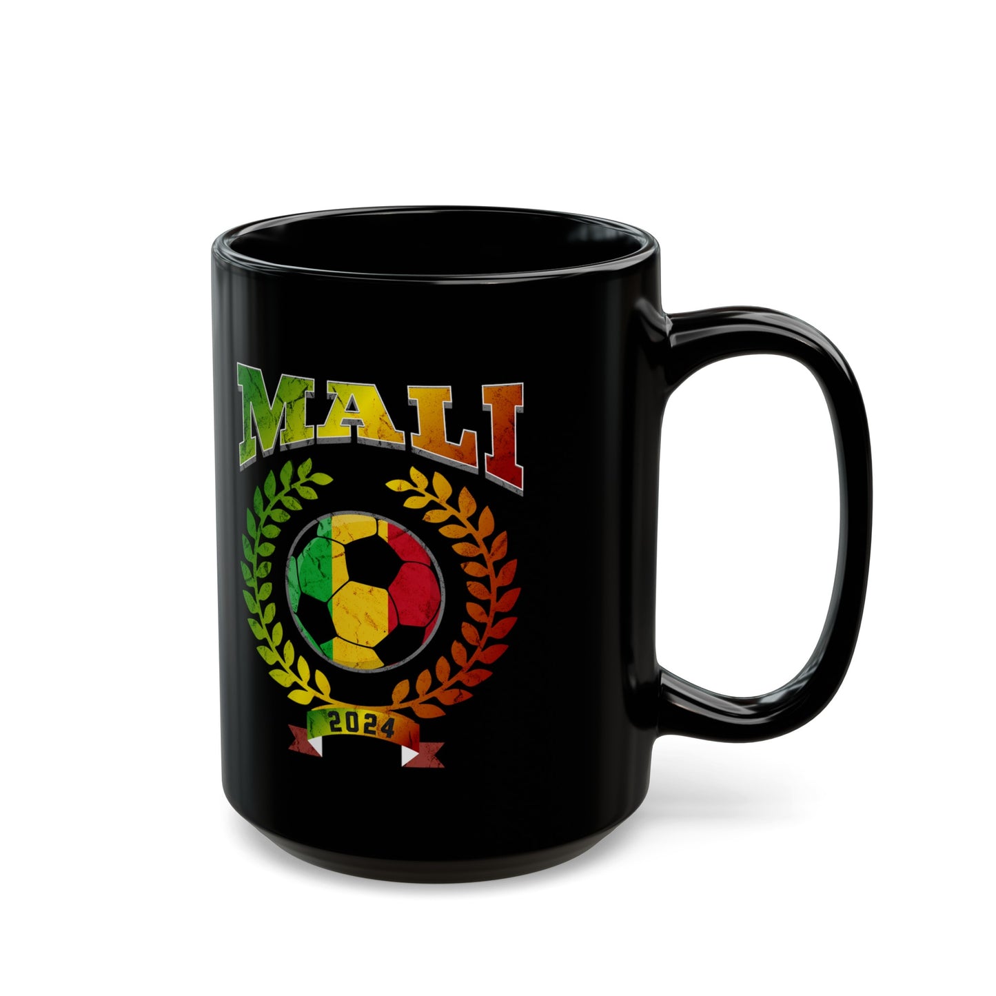 Mali 2024 Soccer Football Championship Games Malians Team Black Mug (11oz, 15oz)