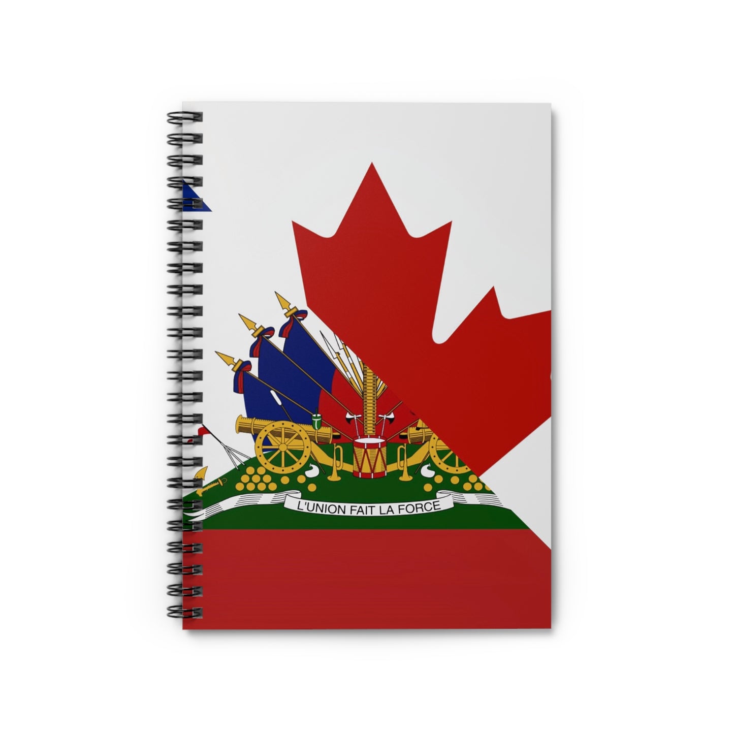 Haiti Canada Flag Half Haitian Canadian Spiral Notebook - Ruled Line