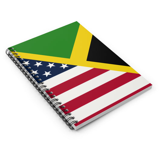 Jamaican American Flag Spiral Notebook - Ruled Line