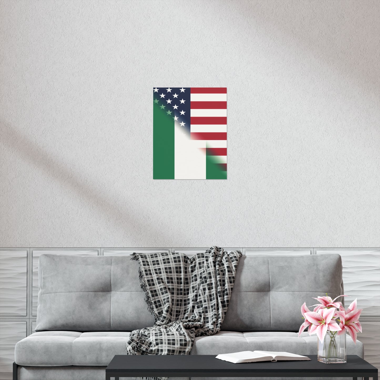 Nigerian American Flag Half Naija USA African Premium Matte Poster