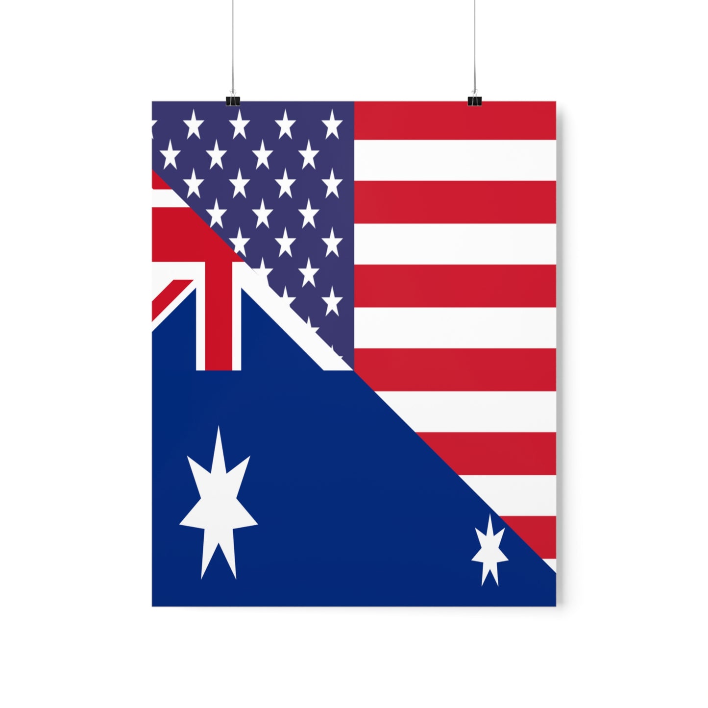 Australian American Flag Australia USA Premium Matte Poster