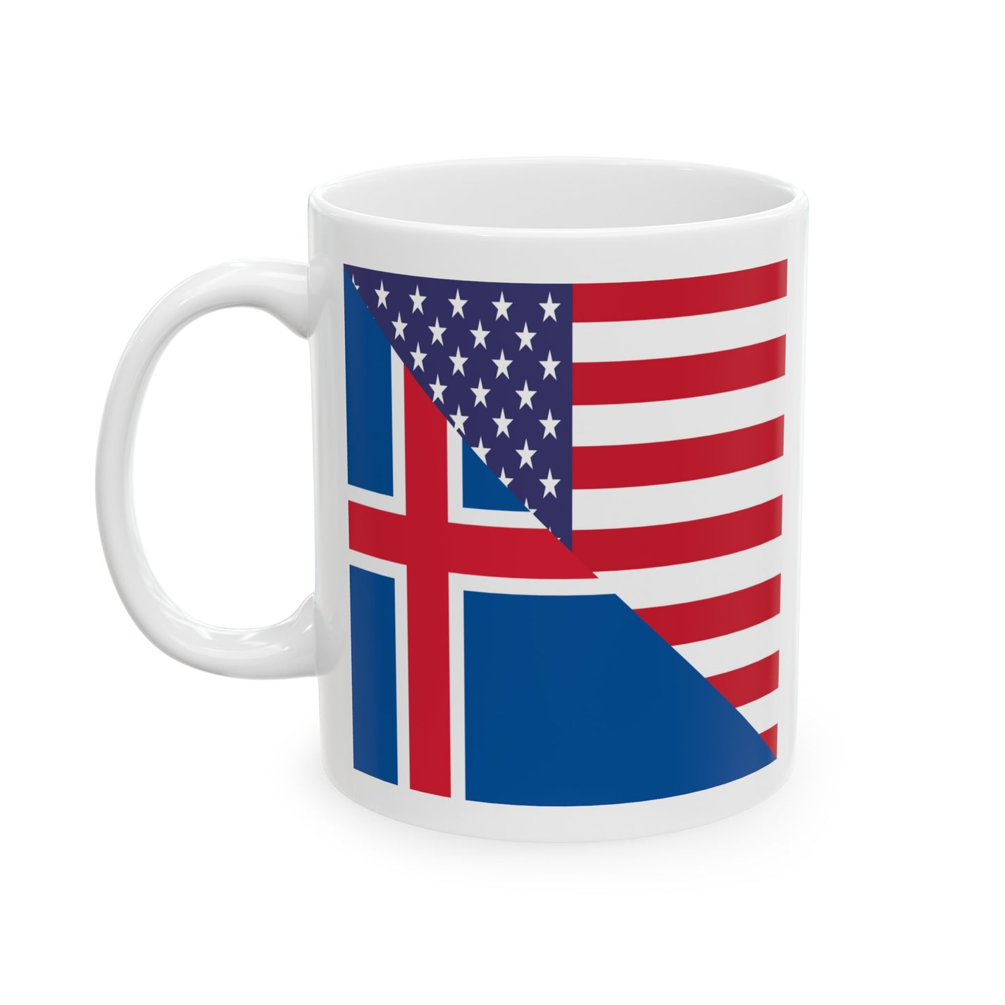 Iceland American Flag Icelander USA Ceramic Mug 11oz, 15oz Cup