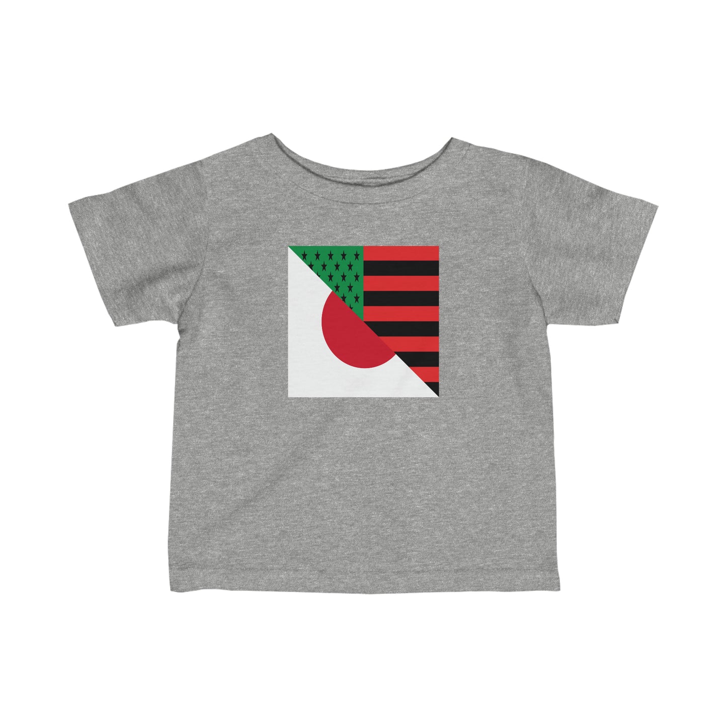 Infant Blasian Flag Toddler Tee Shirt | Black American Japanese T-shirt