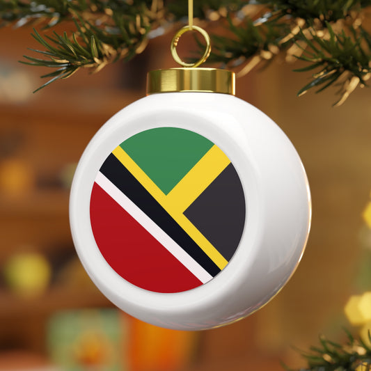 Trini Jamaican Flag | Trinidad Jamaica Flag Christmas Tree Ball Ornament