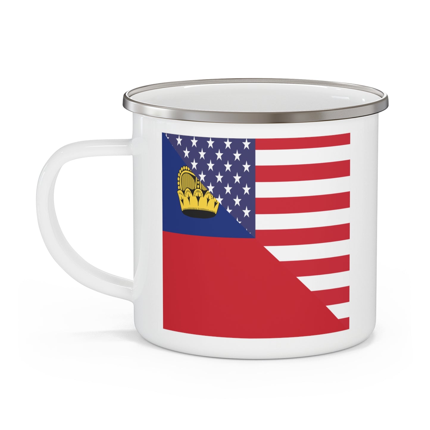 Liechtenstein American Flag 12oz Enamel Mug