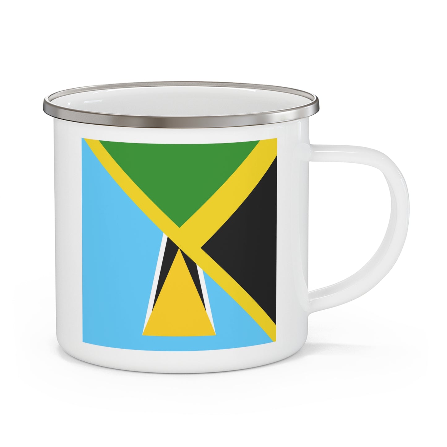 Jamaica St Lucia Flag Jamaican 12oz Enamel Mug