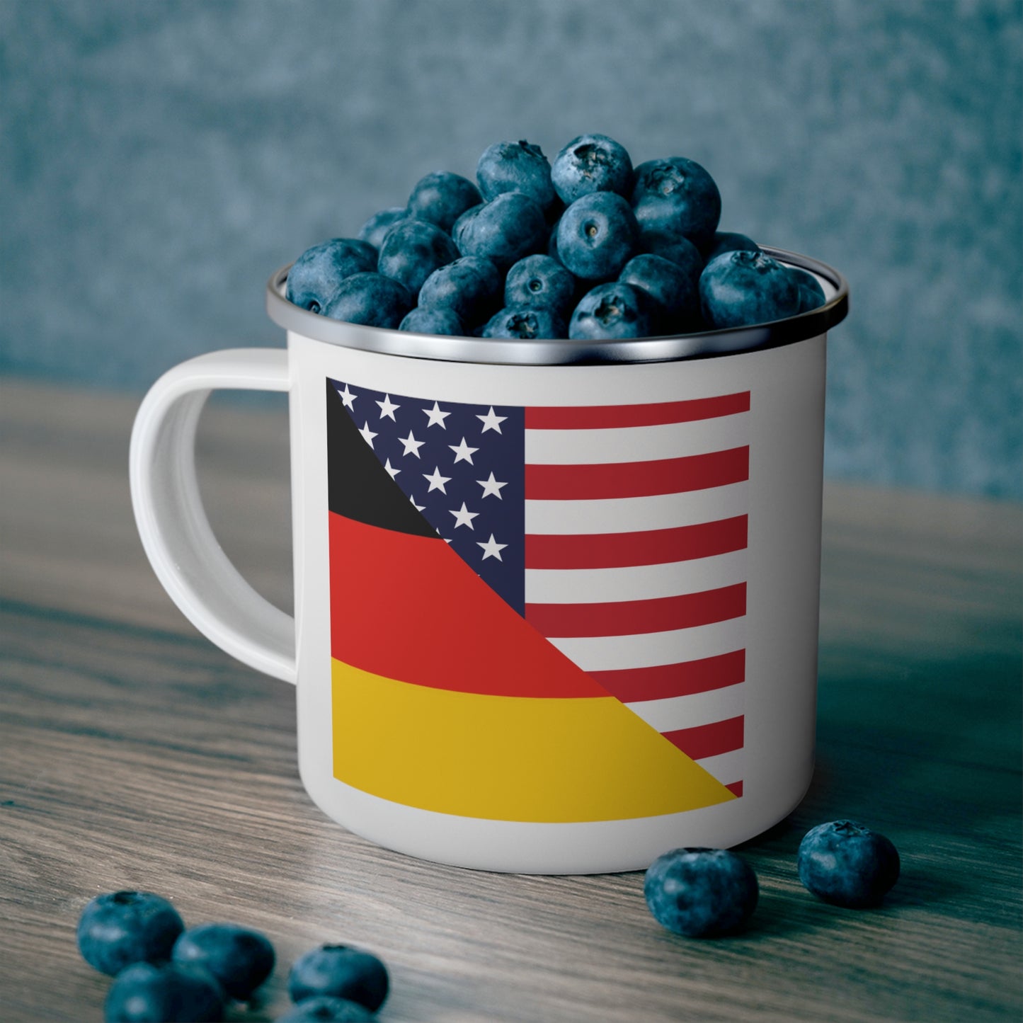 German American Flag Germany USA 12oz Enamel Mug