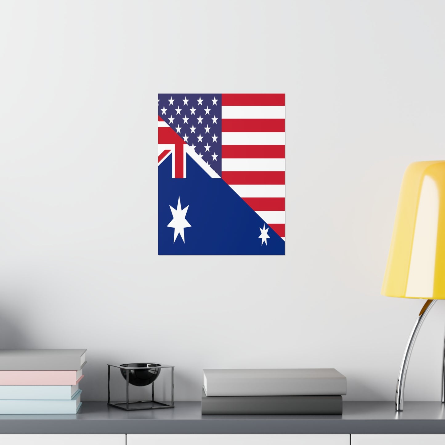 Australian American Flag Australia USA Premium Matte Poster