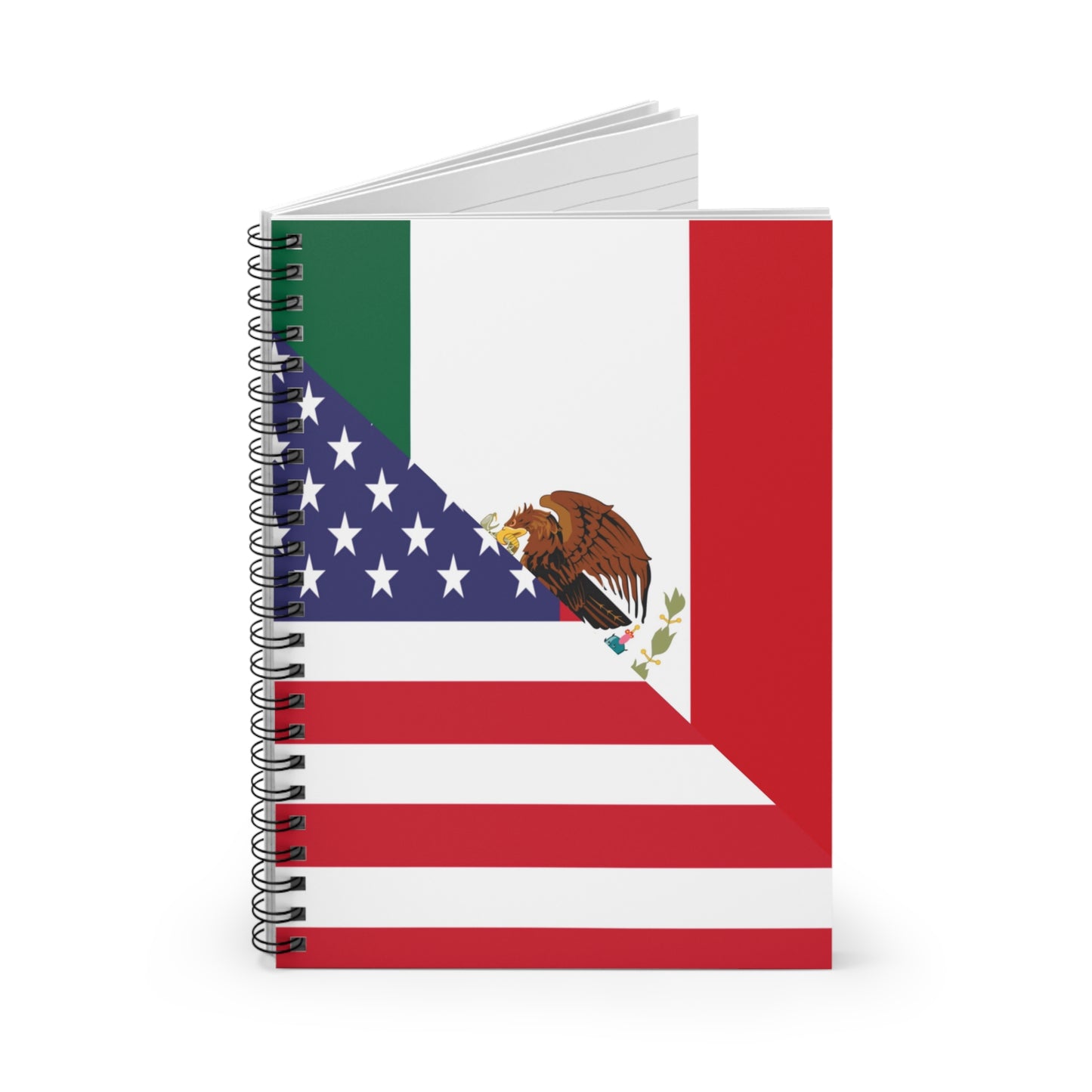 Mexican American Flag Spiral Notebook - Ruled Line