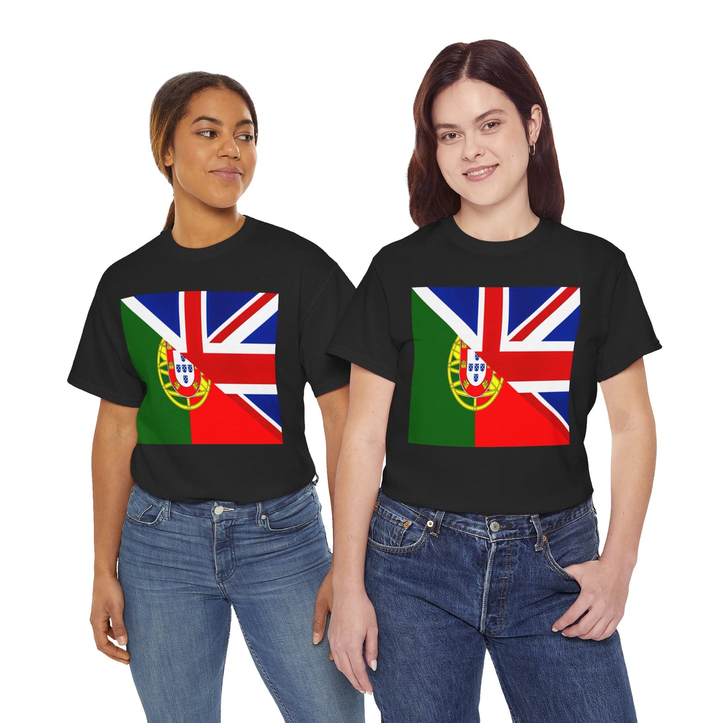 Portugal British Flag Portuguese UK Union Jack T-Shirt | Unisex Tee Shirt