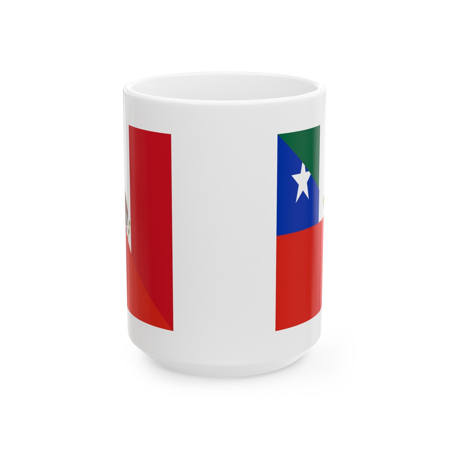 Mexican Texan Flag Half Mexico Texas Ceramic Mug 11oz, 15oz Cup