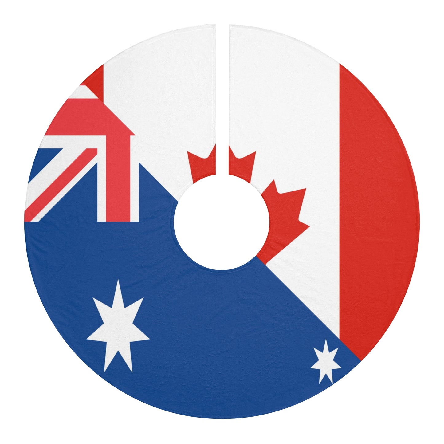 Australian Canadian Flag Half Australia Canada Christmas Tree Skirt