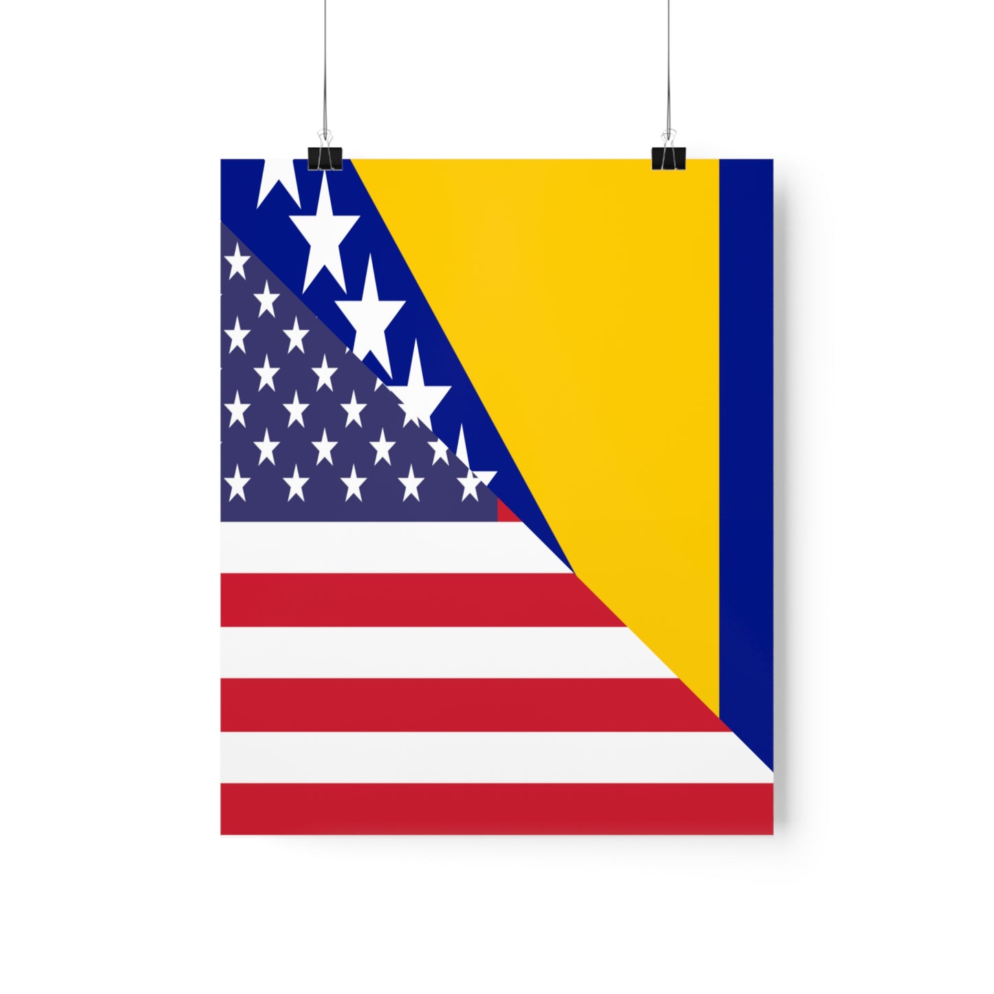 Bosnia Herzegovina American Flag Premium Matte Poster