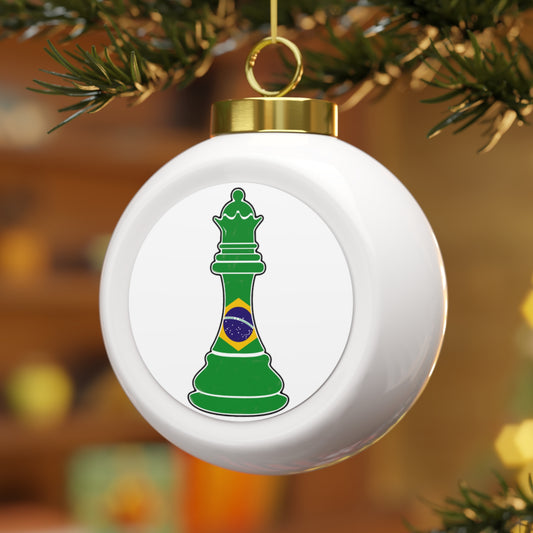 Brazillian Queen Flag Chess Piece Brazil Christmas Tree Ball Ornament