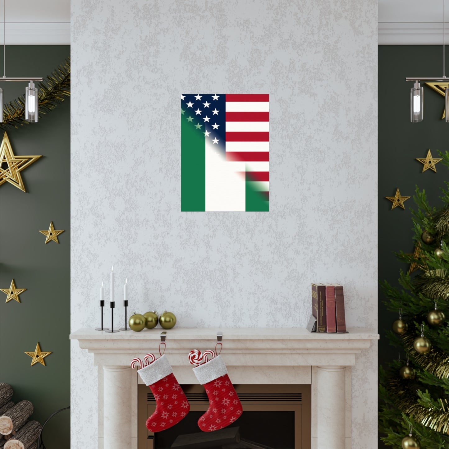 Nigerian American Flag Half Naija USA African Premium Matte Poster