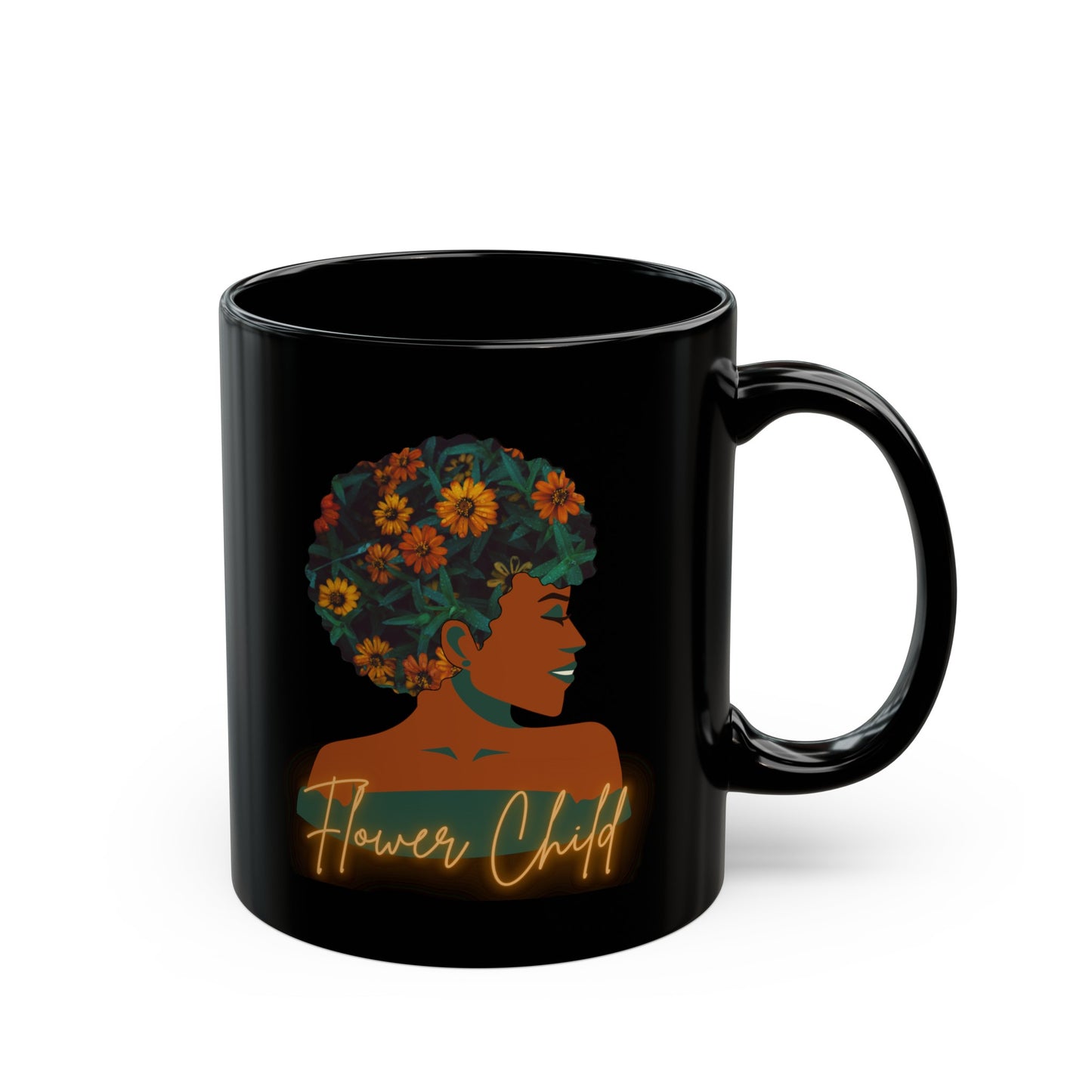 Flower Child Black Black Mug (11oz, 15oz)