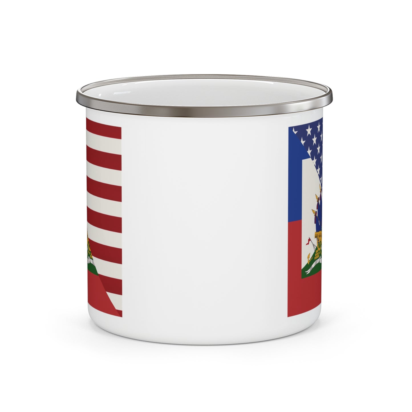 Haiti America Flag | Half Haitian American Flag Ayiti 12oz Enamel Mug