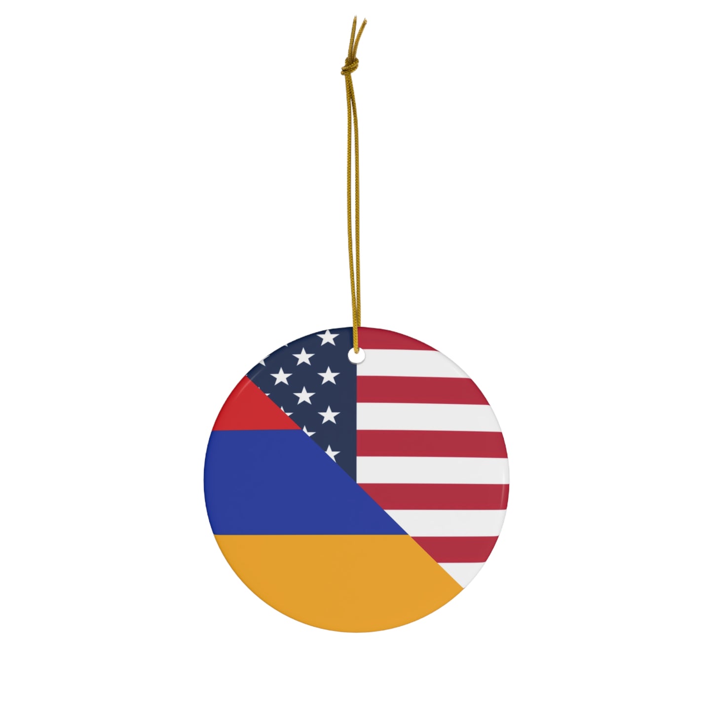 Armenian American Flag Armenia USA Ceramic Ornament | Christmas Tree Ornaments