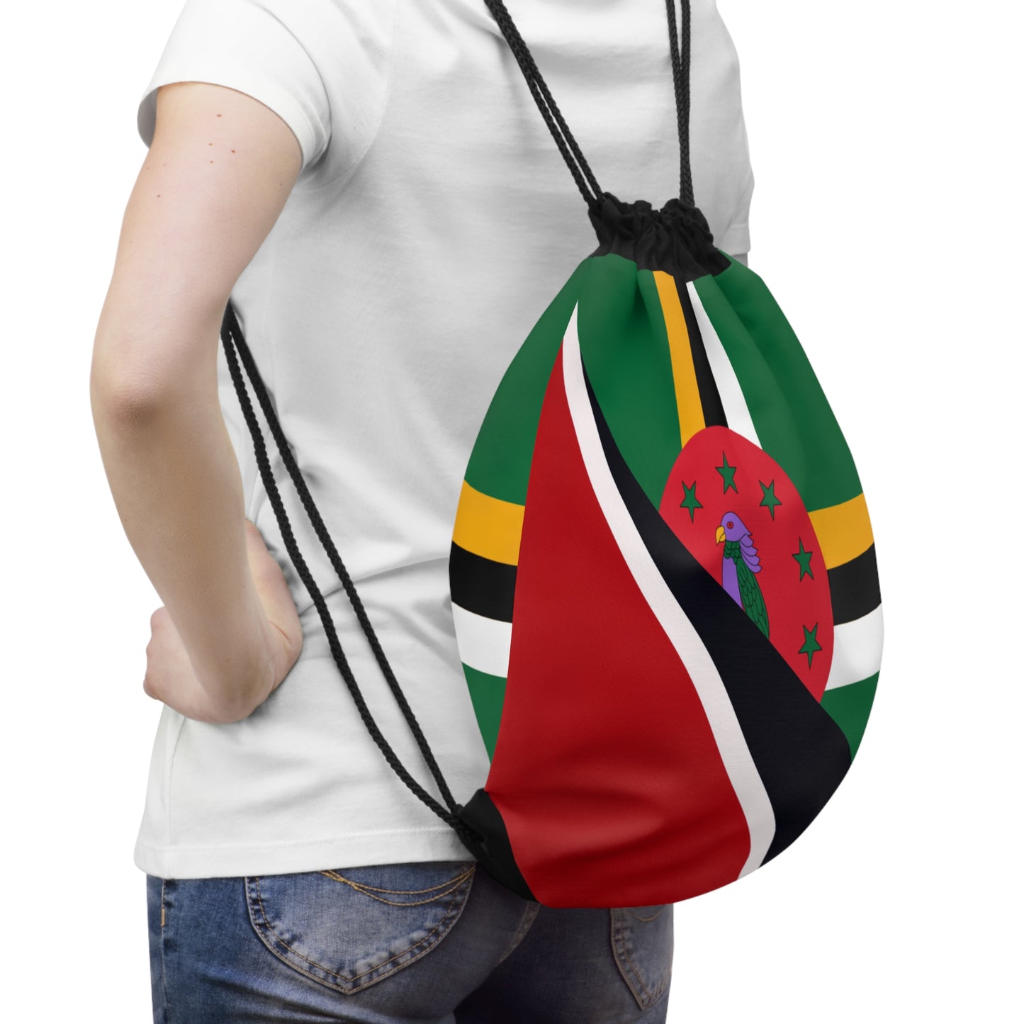 Trinidad Dominica Flag Trini Tobago Drawstring Bag