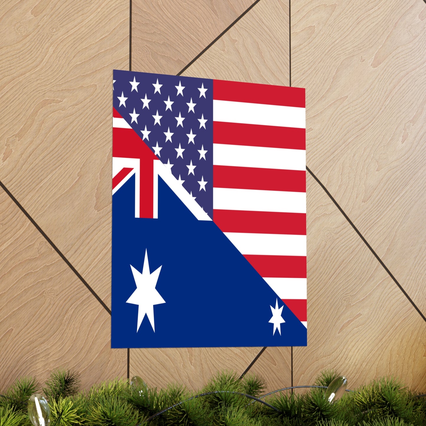 Australian American Flag Australia USA Premium Matte Poster