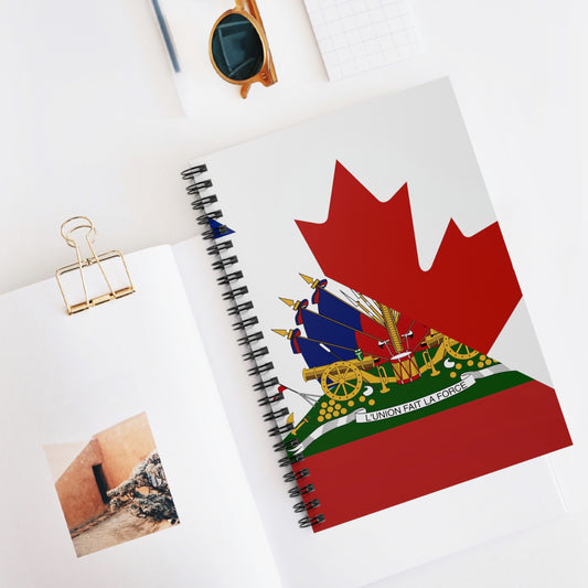 Haiti Canada Flag Half Haitian Canadian Spiral Notebook - Ruled Line