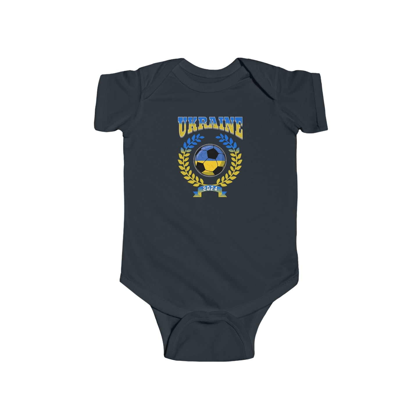 Ukraine 2024 Soccer Football Championship Games Ukrainian Team Baby Bodysuit | Newborn Boy Girl