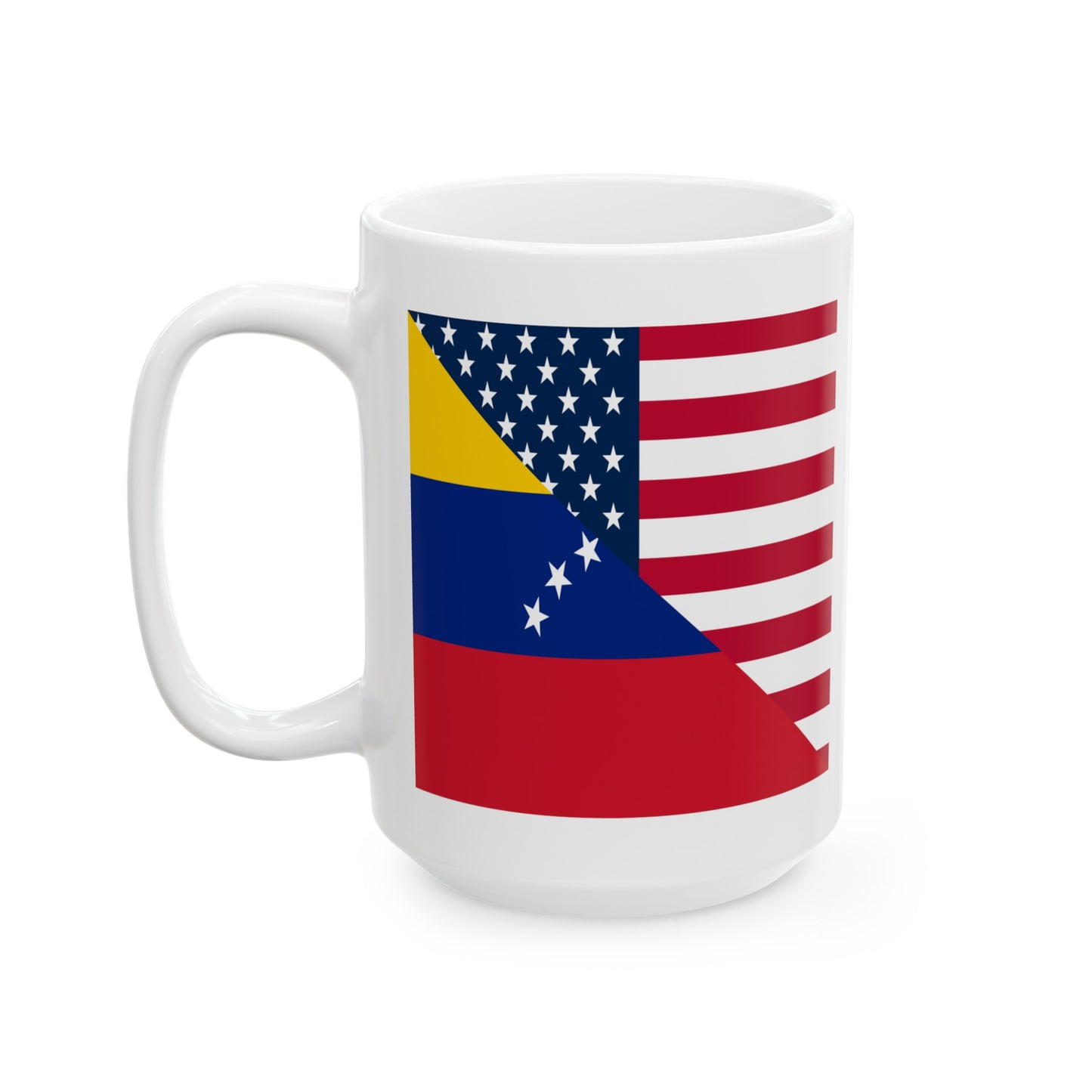 Venezuela American Flag Half Venezuelan USA Ceramic Mug 11oz, 15oz Cup