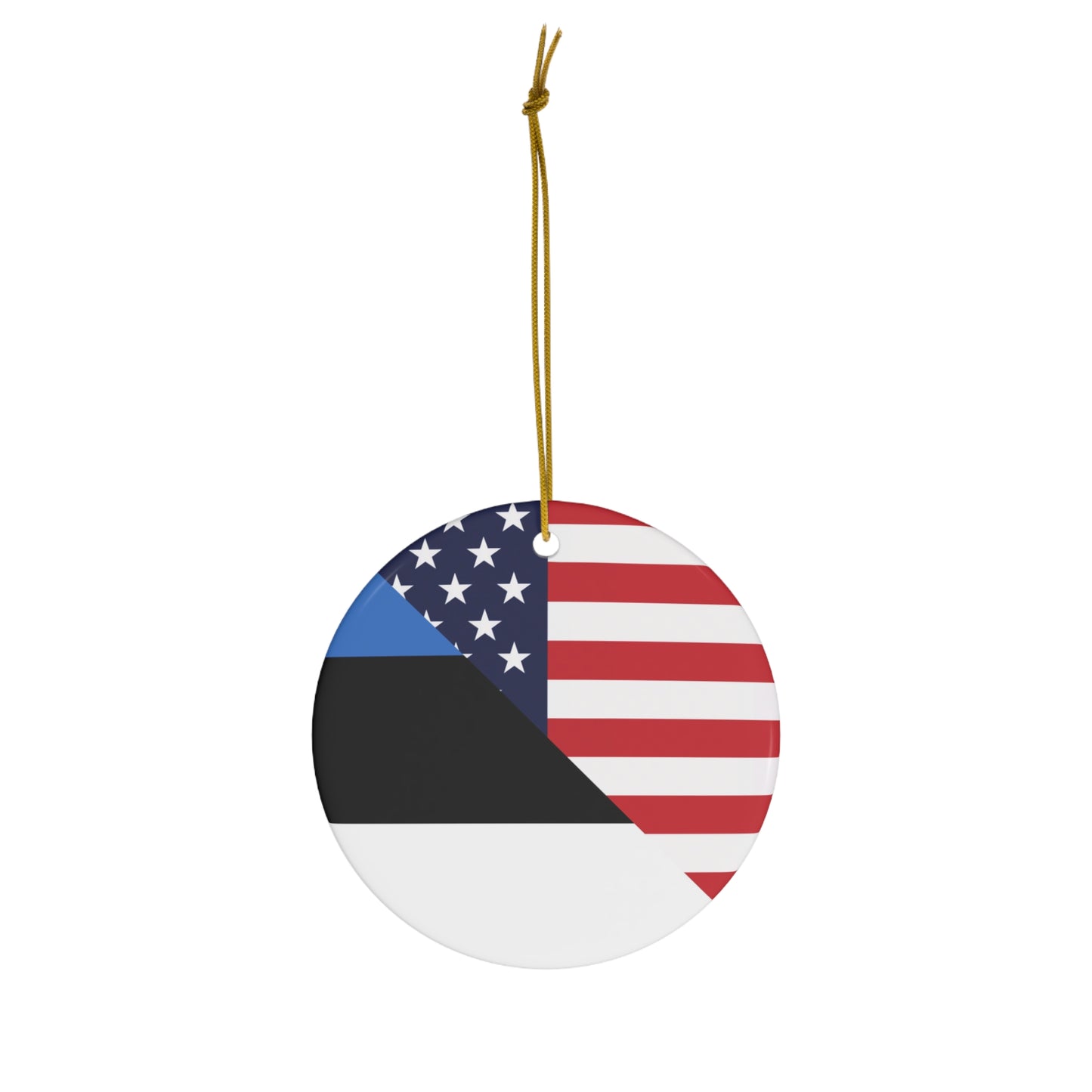 Estonian American Flag Estonia USA Ceramic Ornament | Christmas Tree Ornaments