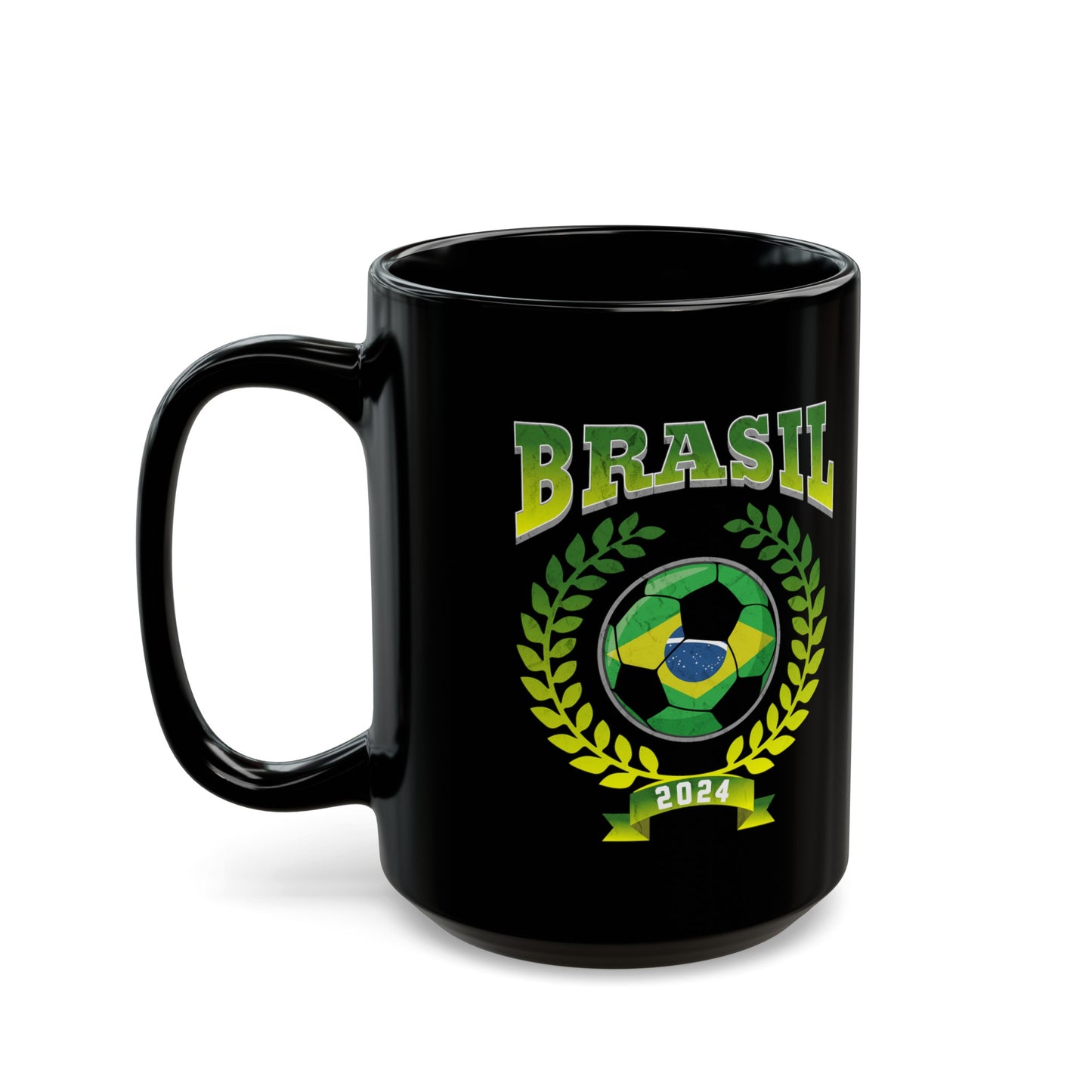 Brasil 2024 Soccer Football Championship Games Brazil Team Black Mug (11oz, 15oz)