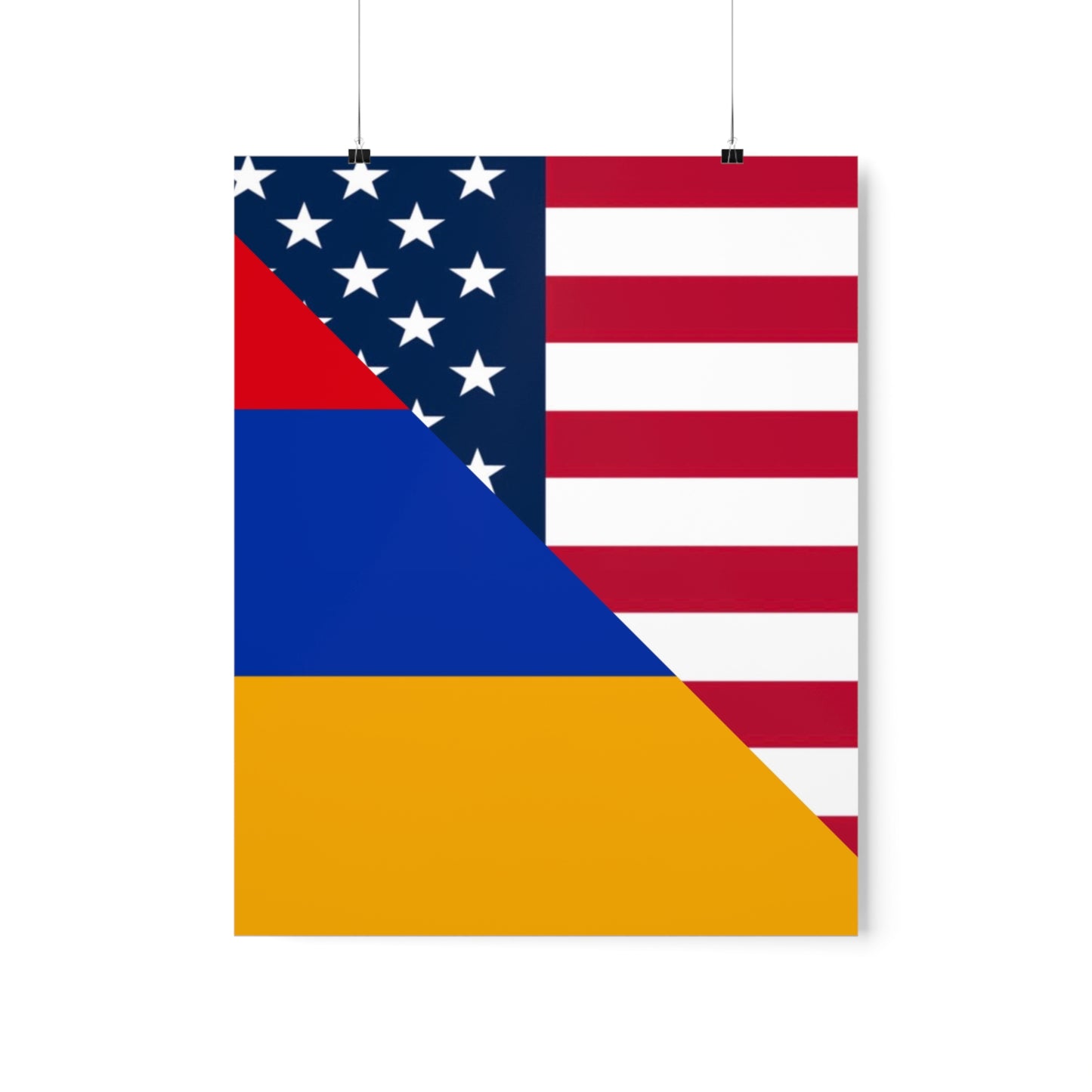 Armenian American Flag Armenia USA Premium Matte Poster