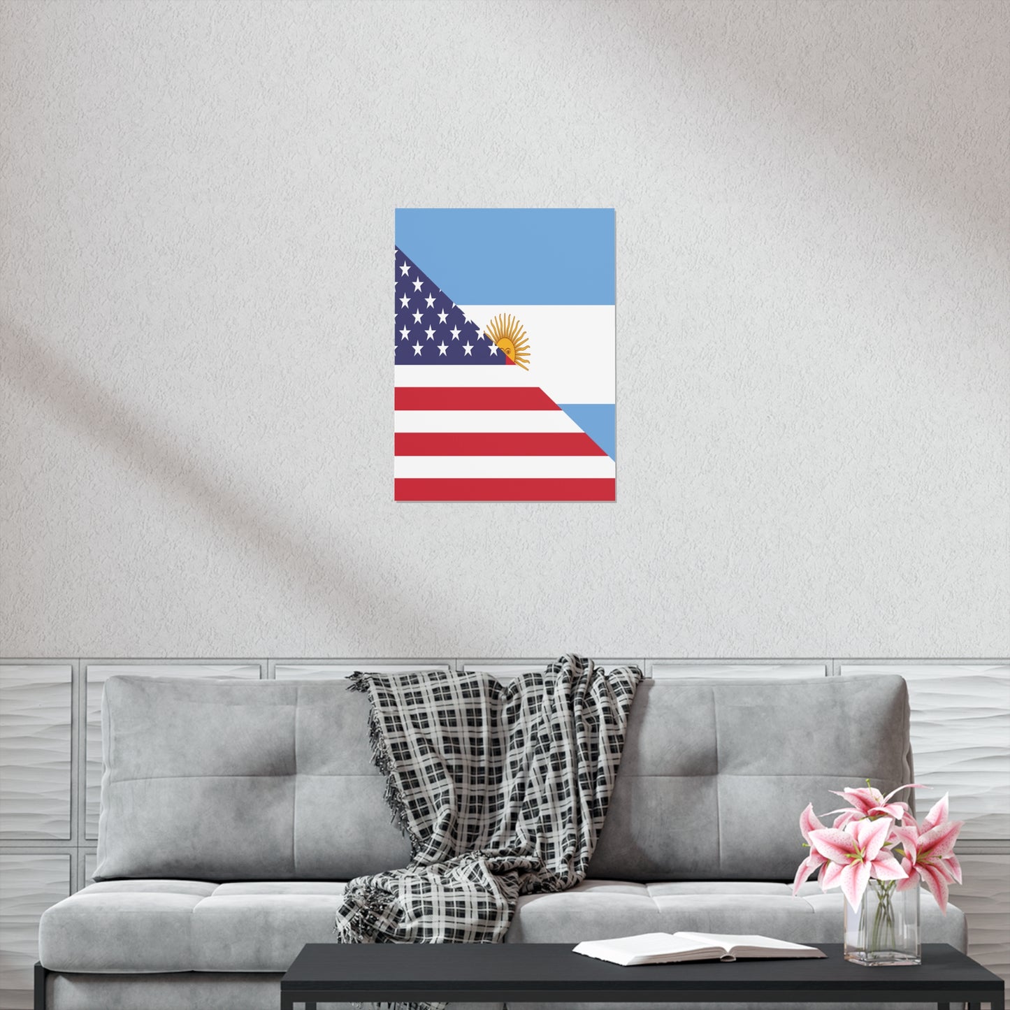 Argentina American Flag Argentinian USA Half Premium Matte Poster